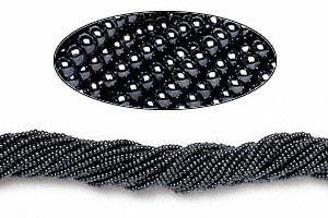 Glass seed bead, hematite, opaque, 2x1.5 mm, 1900pcs.