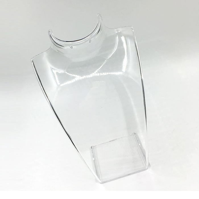 Jewelry display bust for necklace, clear plastic, 25x18x15 cm, 1 piece