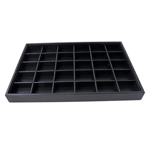 Display box for jewelry and beads, black with 30 compartments, 1pc.