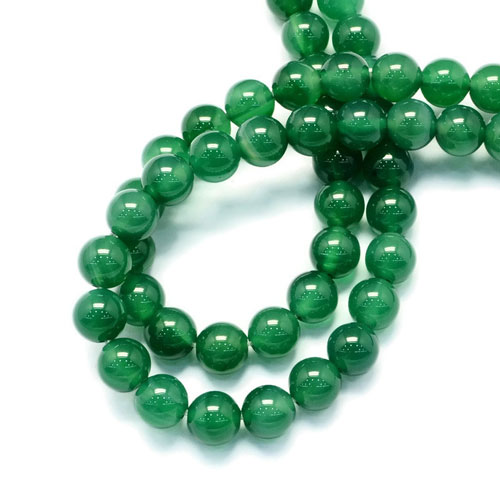Green agate, dyed, round beads, 6mm, 10pcs
