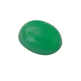 Green agate, cabochon, oval, flat back, 12x10mm, 1pc
