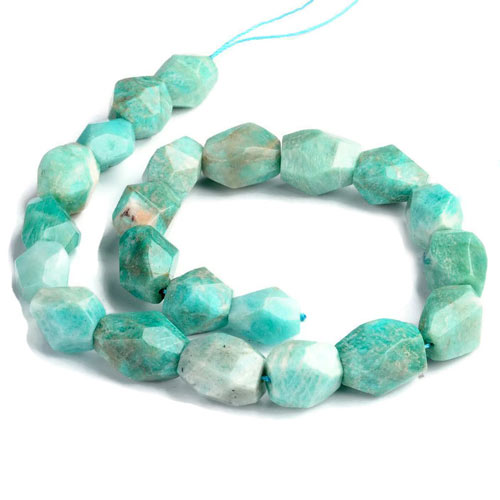 Amazonite, strand, Amazonite, faceted nugget bead, 20x15x12mm, ca. 19pcs