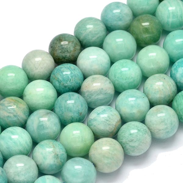 Amazonite, turquoise green, round, 10mm, 6pcs.