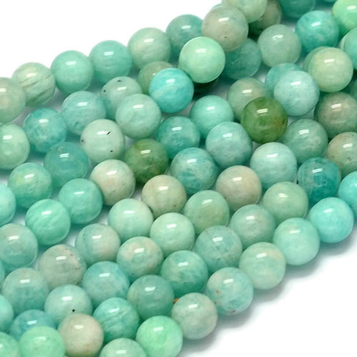 Amazonite, greenish turquoise color, round, 6mm, 10 pcs