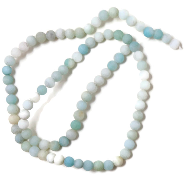 Amazonite, matte, light turquoise green color, round bead, 4mm, 20pcs