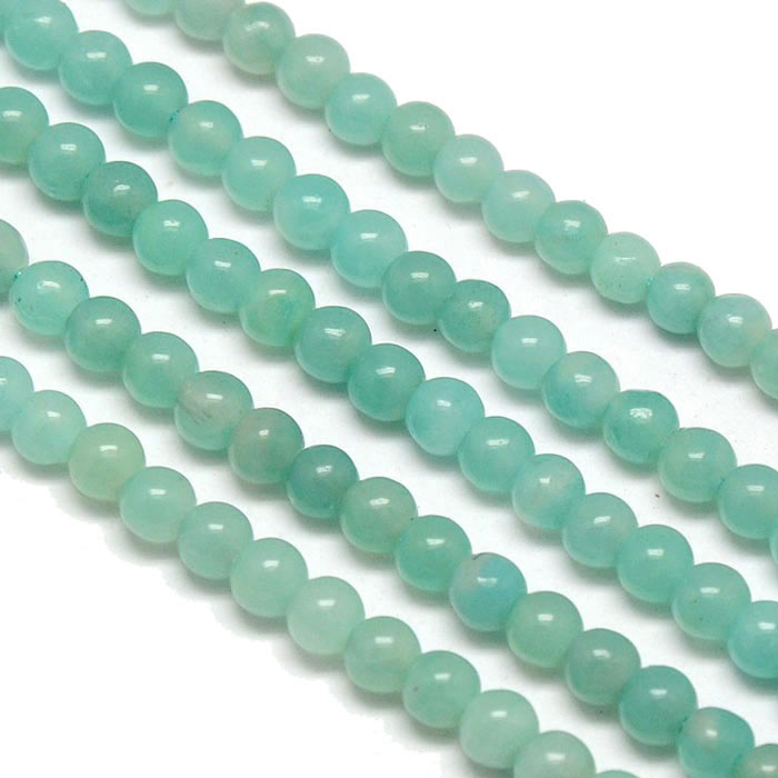 Amazonite, bluish turquoise, round bead, 3mm, 20 pcs