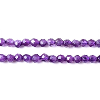 Amethyst, whole strand, A-grade quality, round, faceted,CA. 3mm, CA 115pcs.