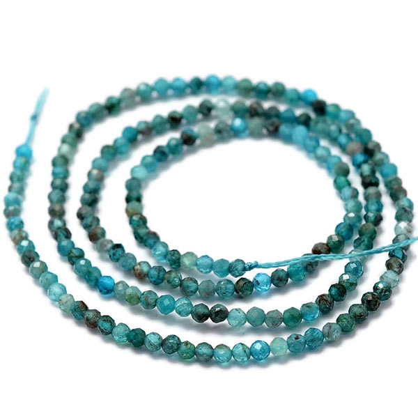 Apatite, full strand, colour improved, faceted, turquoise-blue, round, 4mm, 95pcs