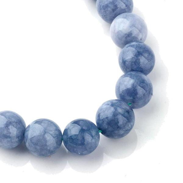 Aquamarine, dyed quartz, whole strand, blue, round bead, 6mm, 6pcs.