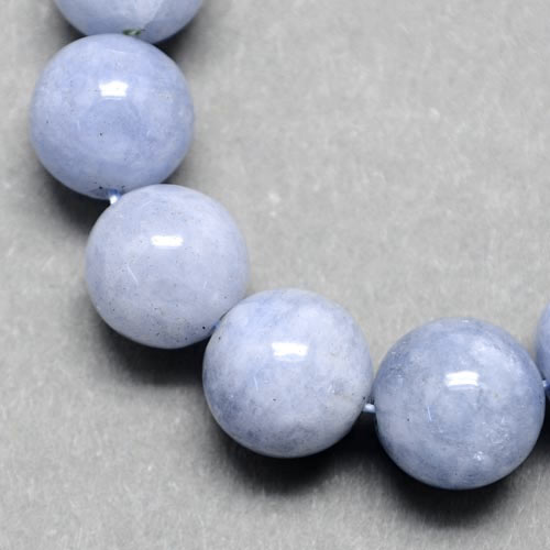 Aquamarine, round bead, dyed, greyish blue, 10mm, 6pcs.