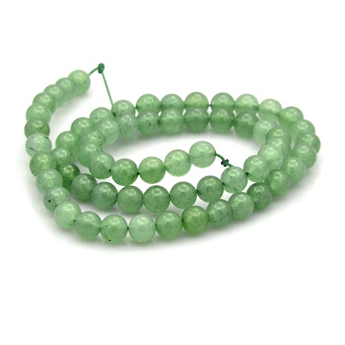 Aventurine bead, round, green, 10mm, 6pcs.