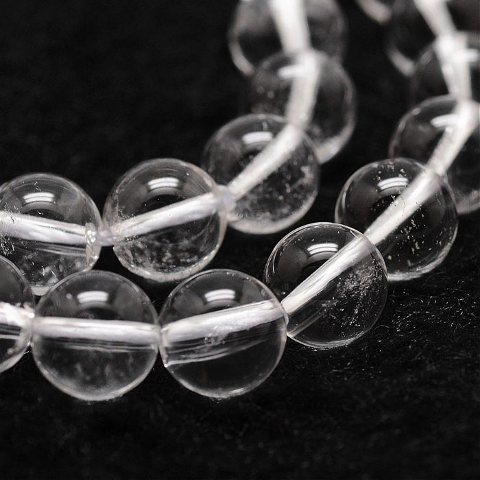Quartz crystal, clear, round, 14mm, 6pcs.