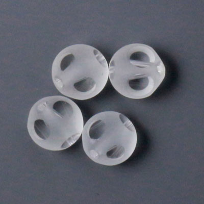 Quartz crystal, frosted with spots, round, 10mm, 6pcs.