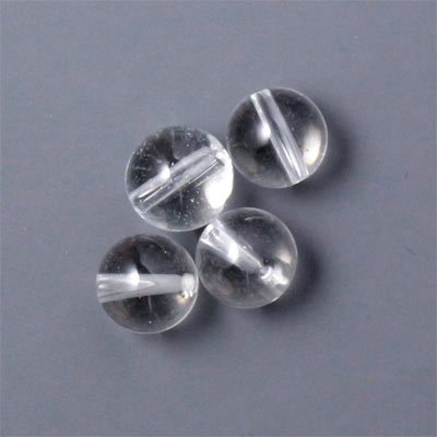 Quartz crystal, clear, round, 12mm, 6pcs.