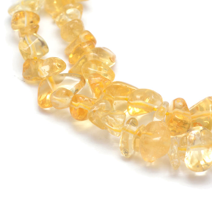 Citrine beads, full strand, uneven chips, clear yellow, approx. 8x5x3mm, ca. 100pcs