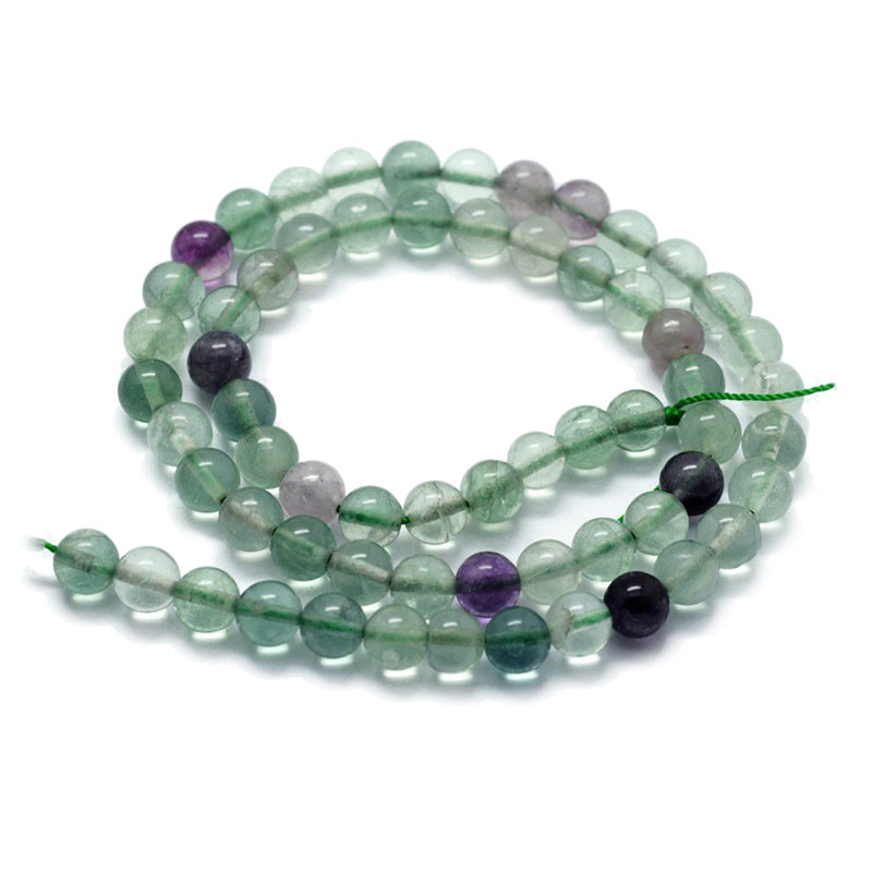 Fluorite, strand, green and purple round beads, 8mm, appx. 48pcs.
