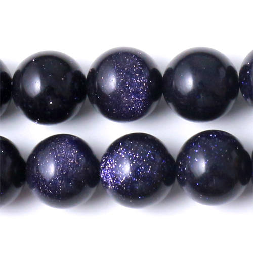Blue golden sandstone, round bead, 12mm, 6pcs.