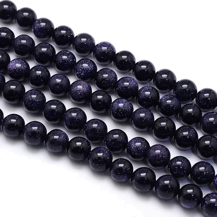 Blue Golden Sandstone, dark blue, round bead, 4 mm. 20 pcs.