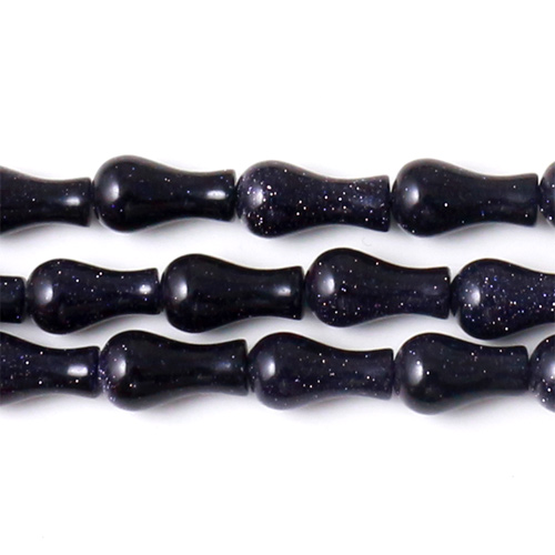 Blue golden sandstone, whole strand, pear-shaped teardrop, 11x6mm, 36pcs.
