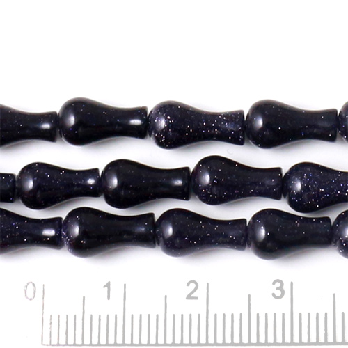 Blue golden sandstone, whole strand, pear-shaped teardrop, 11x6mm, 36pcs.