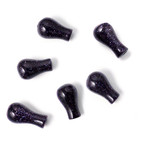 Blue golden sandstone, pear-shaped teardrop, 11x6mm, 6pcs.