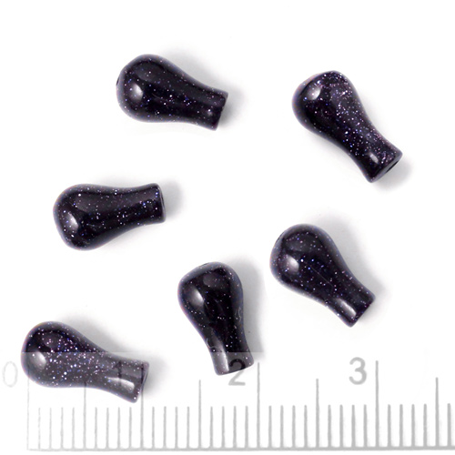Blue golden sandstone, pear-shaped teardrop, 11x6mm, 6pcs.