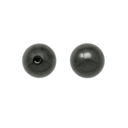 Hematite, round bead, half drilled, small, 3mm, hole 0.8 mm, 2pcs