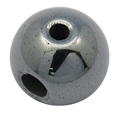 Hematite, 3-hole bead, 10mm, 2pcs.