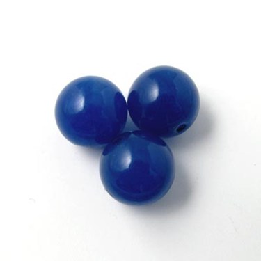 Jade bead, whole strand, dark blue, round, 10mm, 39pcs.