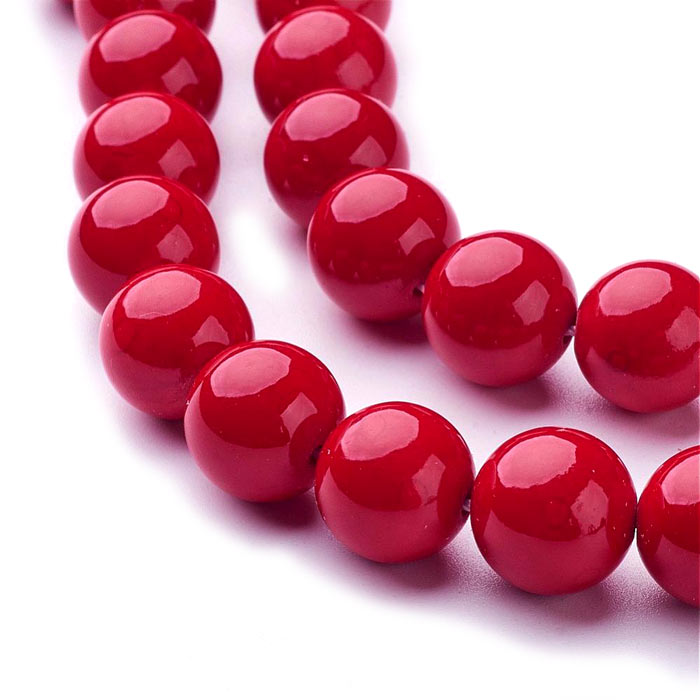 Candy jade, entire strand of beads, red, 12mm, 33pcs.