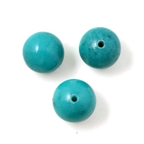 Candy jade, whole strand, round, light opaque turquoise , 10 mm, approx. 39 pcs.
