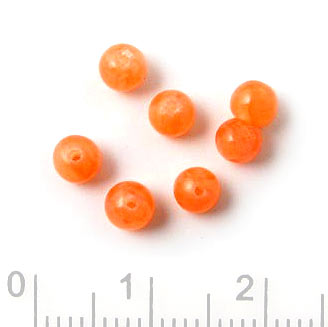 Candy jade, round, orange, 4mm, 20pcs.