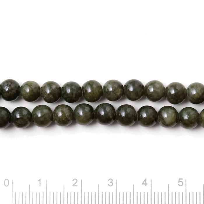 Candy jade, round, dark olive green, 6mm, 10pcs