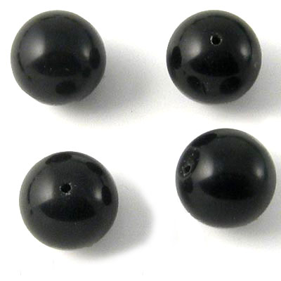 Candy jade, entire strand of beads, black, 12mm, 6pcs