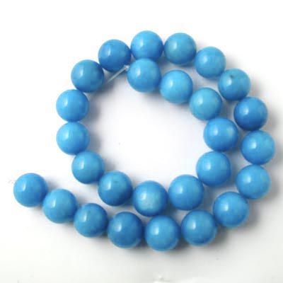 Candy jade, turquoise blue, 10mm, 6pcs.