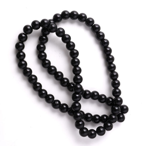 Candy jade, whole strand, round, black, 8mm, 50pcs.