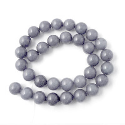 Candy jade, whole strand, round, grey, 12mm, 32pcs.