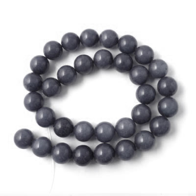 Candy jade, whole strand, round, grey, 6mm, ca. 65pcs.