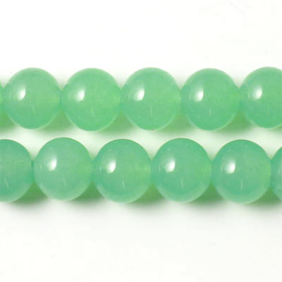 Jade bead, jade green, semi transparent, round, 6mm, 10pcs.
