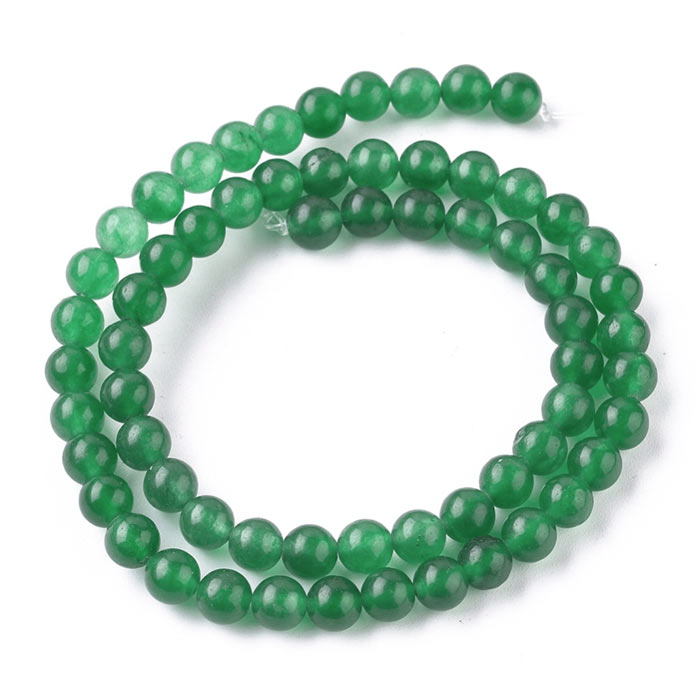 Jade bead, dyed, aventurine green, round, 8mm, 6 pcs