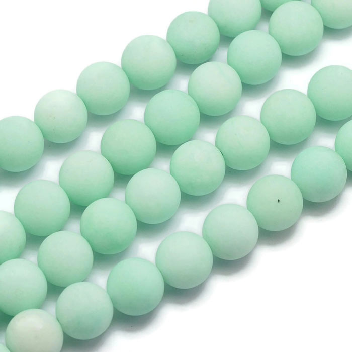  candy Jade bead, full strand, matt, mint green, round, 12 mm, approx. 31 pcs