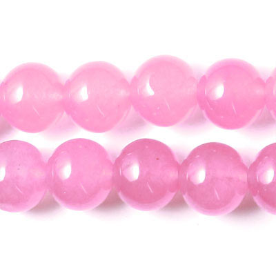Jade bead, full strand, pink, round, 10mm, 39pcs.