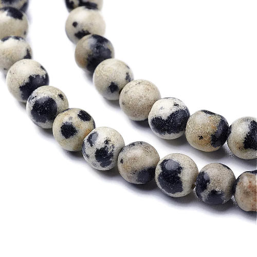 Dalmatian jasper, black and white, round bead, 4mm, 10pcs