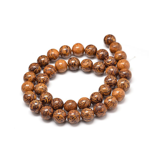 Elephant Jasper, brown colors, round, 10 mm, 6 pcs.