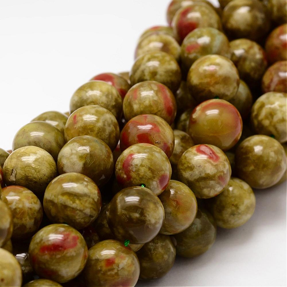 Dragon blood Jasper, entire strand of beads, round, 10mm, 39pcs.
