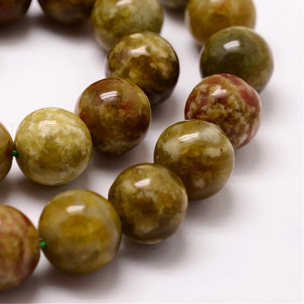 Dragon blood Jasper, entire strand of beads, round, 10mm, 39pcs.