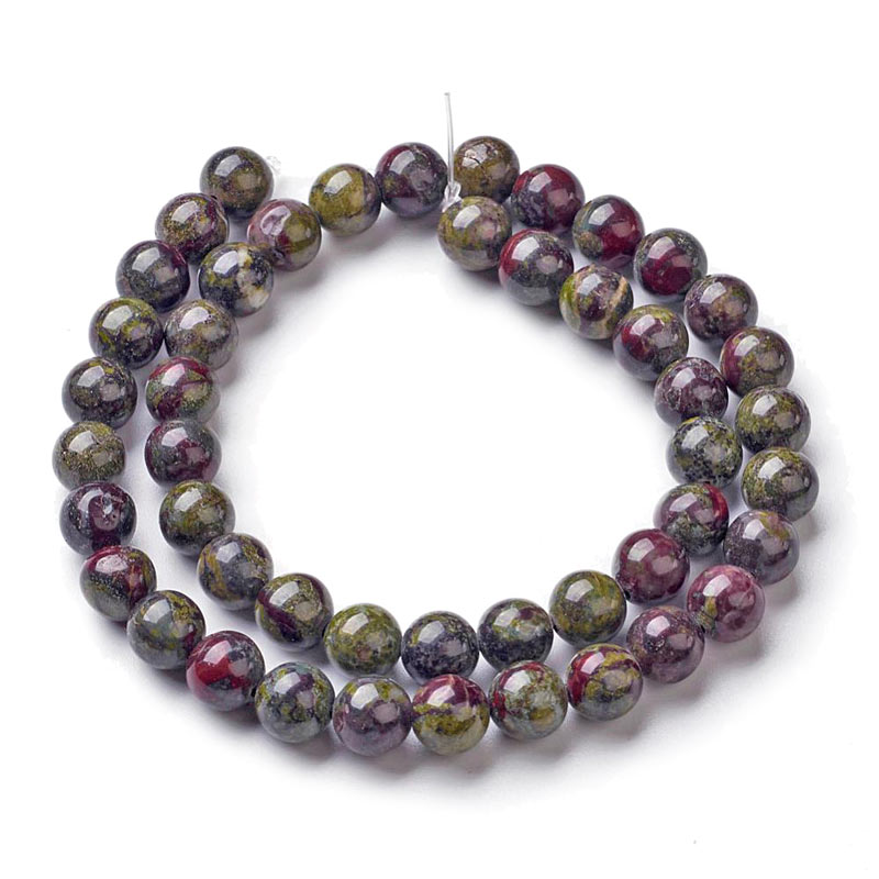 Dragon blood Jasper, entire strand of beads, round, 8mm, A-grade, appx. 48pcs.