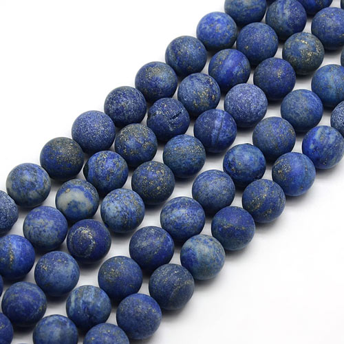 Lapis Lazuli, matte bead, dark blue, round, 8mm, 6pcs