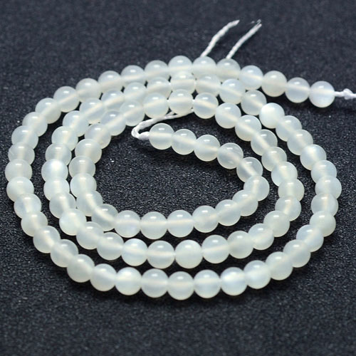 Moonstone, entire strand, round beads, white, round, 4mm, appx. 95pcs