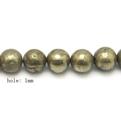 Pyrite, entire strand of beads, round bead, 4mm, ca. 95pcs.